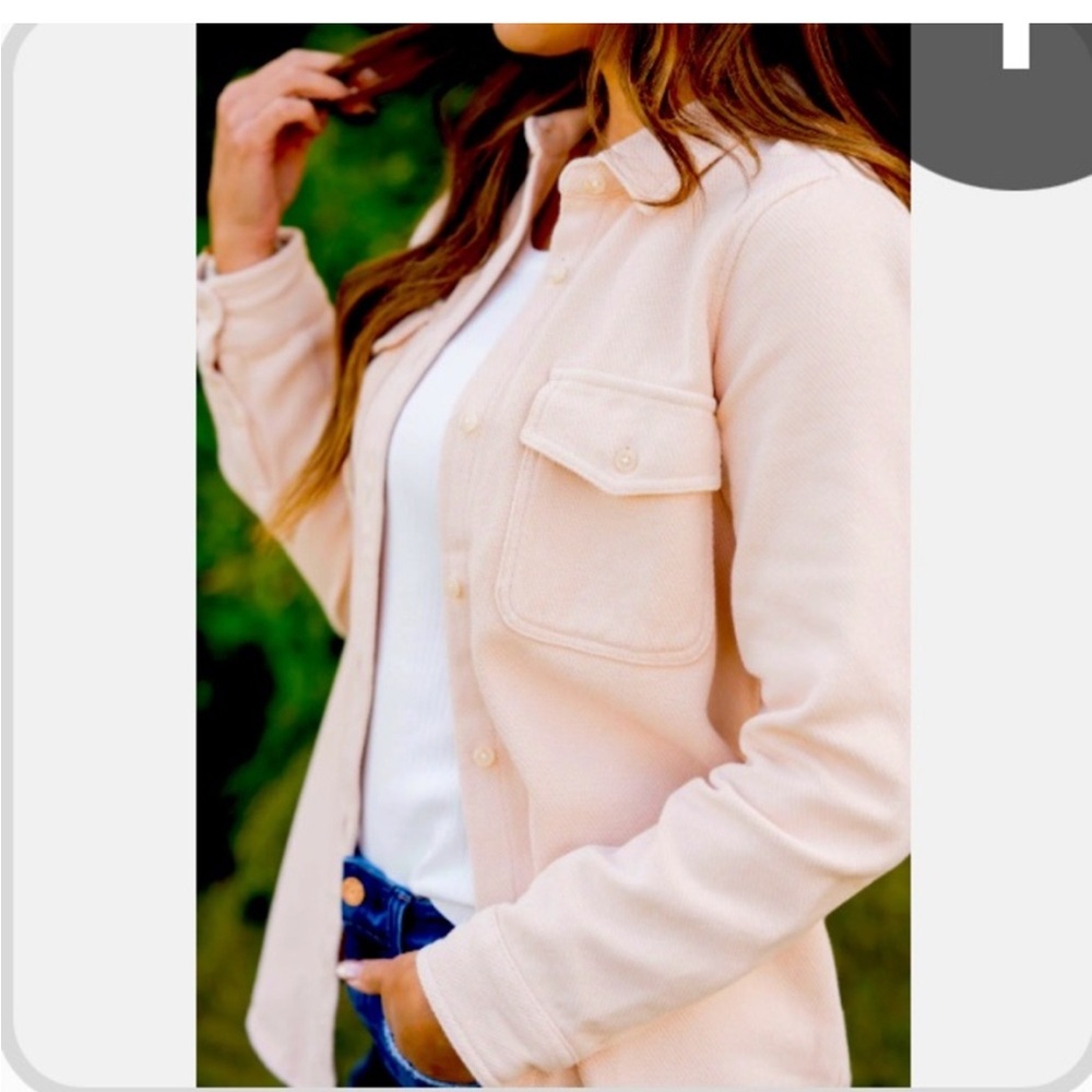 Thread and Supply “bubble pink” textured jacket/shacket NWT